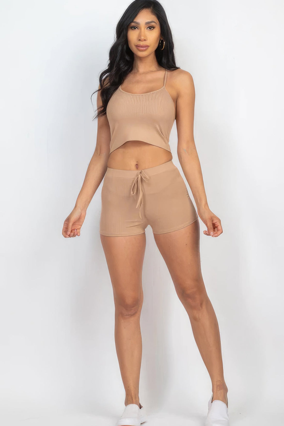 Ribbed Crop Cami Top & Shorts Set by Fleurcouture | Fleurcouture