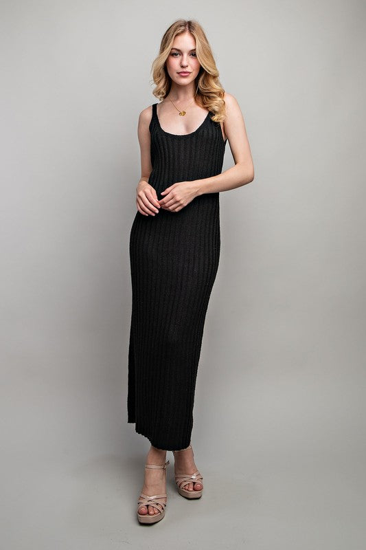 RIBBED-KNIT MAXI DRESS by Sweet Generis | Fleurcouture