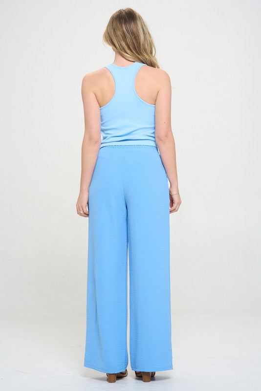 Ribbed Knit Tank Top Racer Back Crew Neck by OTOS Active | Fleurcouture