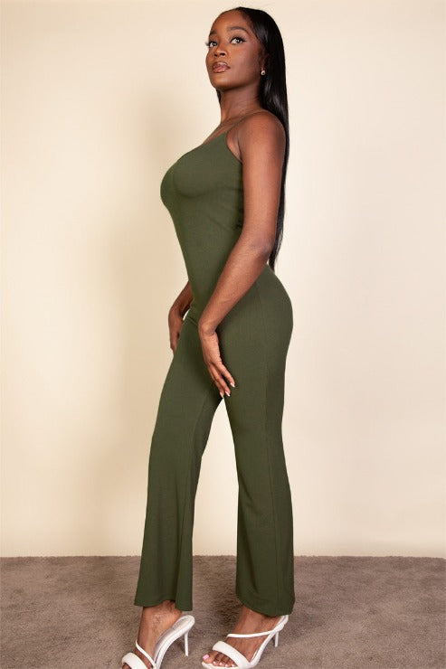 Ribbed Sleeveless Wide Leg Jumpsuit (CAPELLA) Jumpsuits by Capella Apparel | Fleurcouture