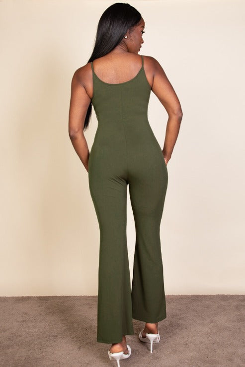 Ribbed Sleeveless Wide Leg Jumpsuit (CAPELLA) Jumpsuits by Capella Apparel | Fleurcouture