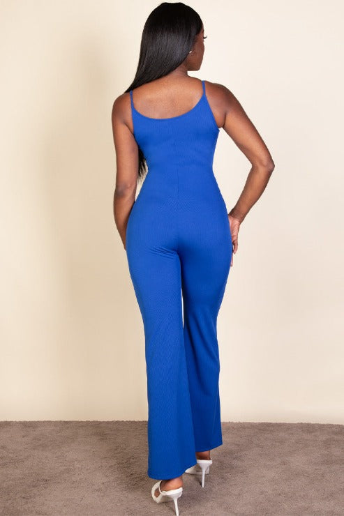Ribbed Sleeveless Wide Leg Jumpsuit (CAPELLA) Jumpsuits by Capella Apparel | Fleurcouture