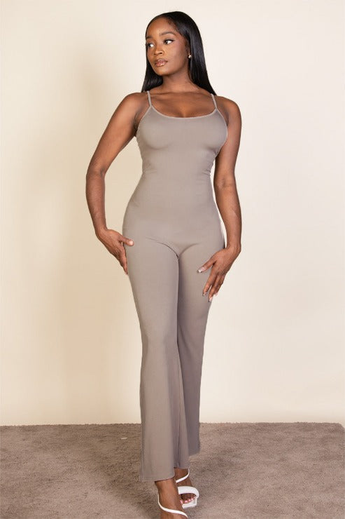 Ribbed Sleeveless Wide Leg Jumpsuit (CAPELLA) Jumpsuits by Capella Apparel | Fleurcouture