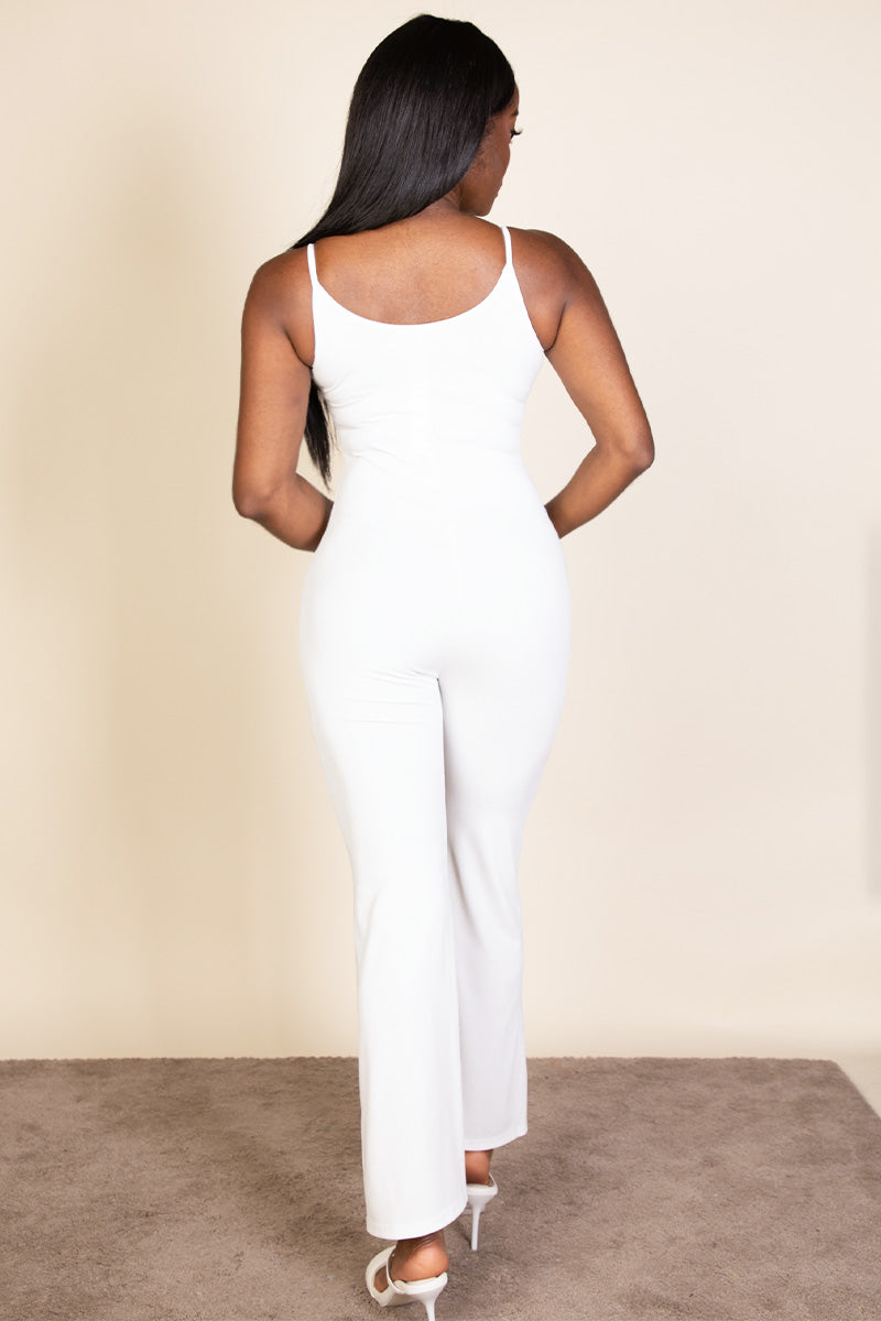 Ribbed Sleeveless Wide Leg Jumpsuit (CAPELLA) Jumpsuits by Capella Apparel | Fleurcouture