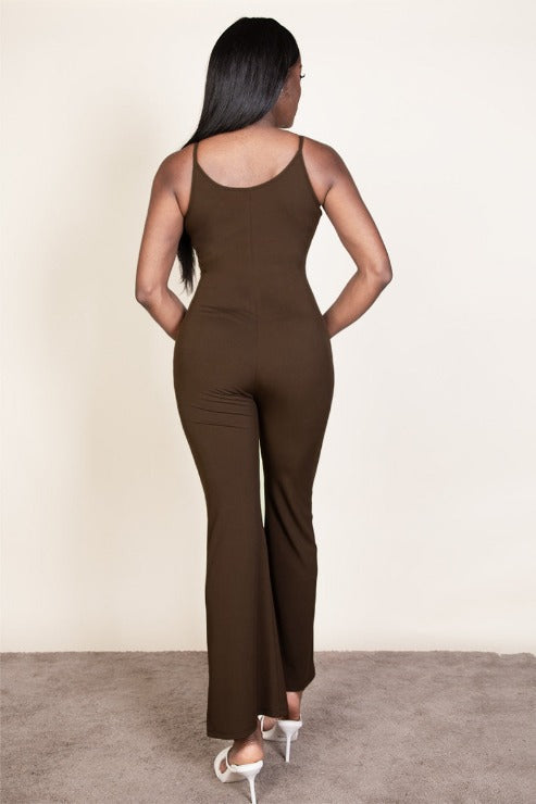 Ribbed Sleeveless Wide Leg Jumpsuit (CAPELLA) Jumpsuits by Capella Apparel | Fleurcouture
