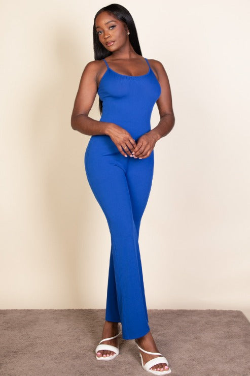 Ribbed Sleeveless Wide Leg Jumpsuit (CAPELLA) ROYAL S Jumpsuits by Capella Apparel | Fleurcouture