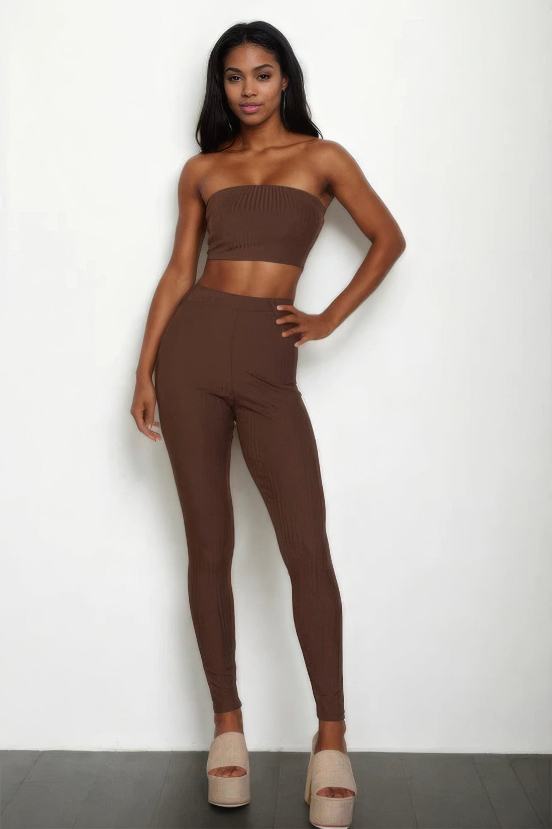 Ribbed Tube Top & Leggings Set by Fleurcouture | Fleurcouture