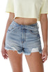 Ribbon Tie Frayed Denim Shorts MEDIUM S by Denim Lab USA | Fleurcouture