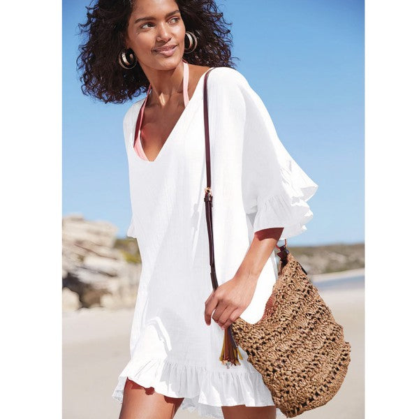 Ruffle Cover-up white OS by ClaudiaG Apparel | Fleurcouture