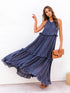 Ruffled Sleeveless Tiered Maxi Dress with Pockets Navy S Dresses by Trendsi | Fleurcouture