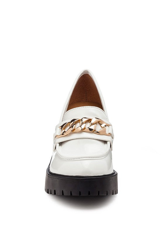 Sachs Block Heeled Chunky Loafers by Rag Company | Fleurcouture