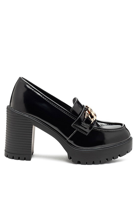 Sachs Block Heeled Chunky Loafers by Rag Company | Fleurcouture