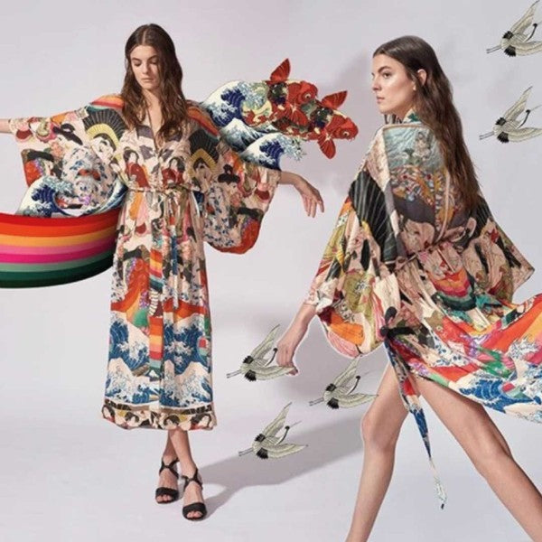 Salma Kimono Cover Up Multi OS by ClaudiaG Apparel | Fleurcouture