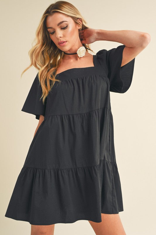 Samone Poplin Dress BLACK S by Aemi + Co | Fleurcouture