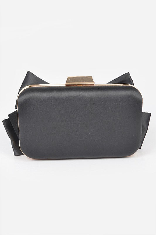 Satin Bowtie Box Clutch Red O/S by Artini Accessories | Fleurcouture
