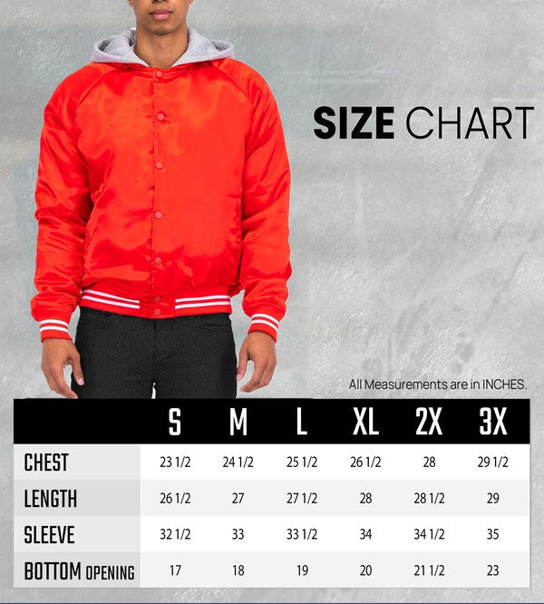 SATIN VARSITY BOMBER JACKET Men&