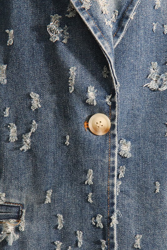 SEXY DENIM BLAZER JACKET BLUE by By Claude | Fleurcouture