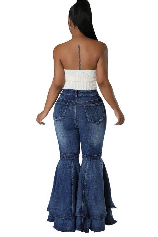 SEXY FASHION STYLE DENIM PANTS NAVY by By Claude | Fleurcouture