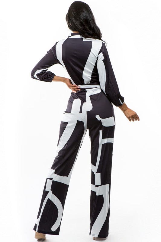 SEXY JUMPSUIT BLACK WHITE by By Claude | Fleurcouture