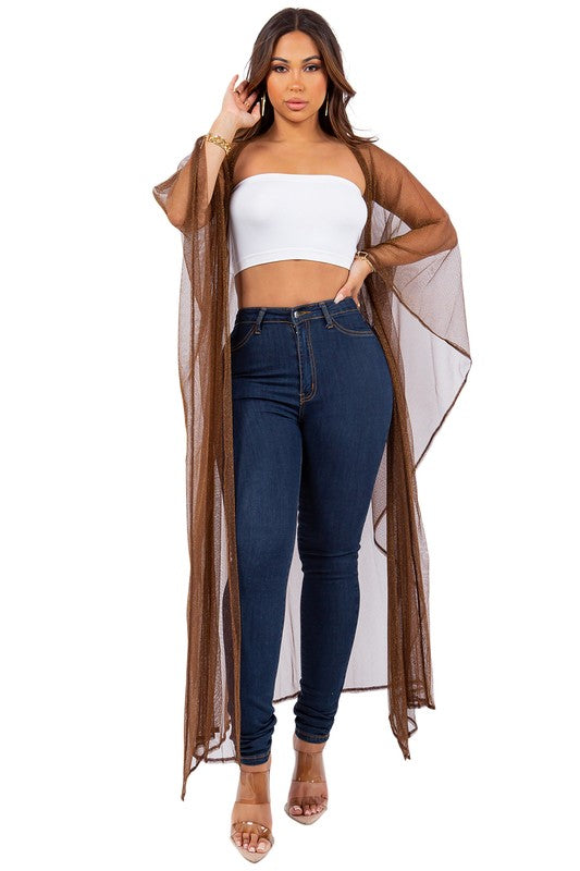SEXY MESH COVER-UP BROWN ONE by By Claude | Fleurcouture
