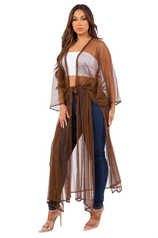 SEXY MESH COVER-UP BROWN ONE by By Claude | Fleurcouture