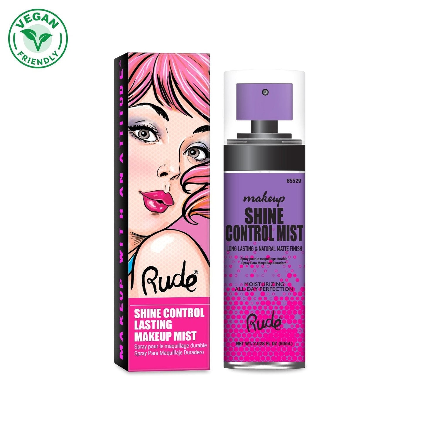 Shine Control Lasting Makeup Mist Setting Spray & Powder by Rude Cosmetics | Fleurcouture