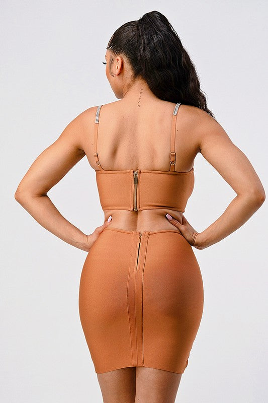 Shine like diamond bandage 2 pcs set ORANGE by Athina | Fleurcouture