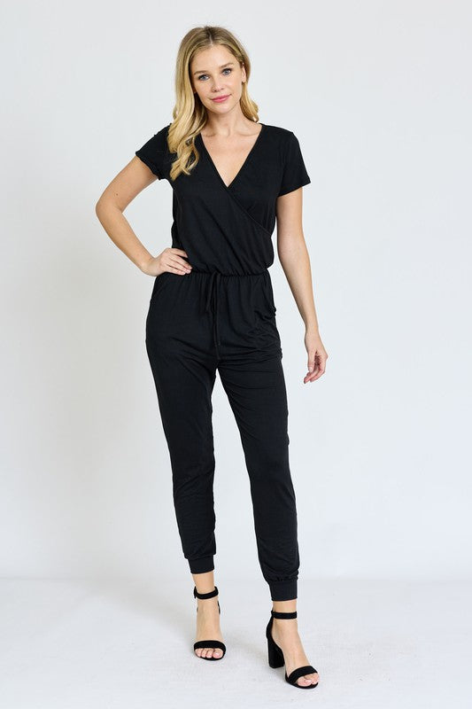 Short Sleeve Jogger Jumpsuit by EG fashion | Fleurcouture