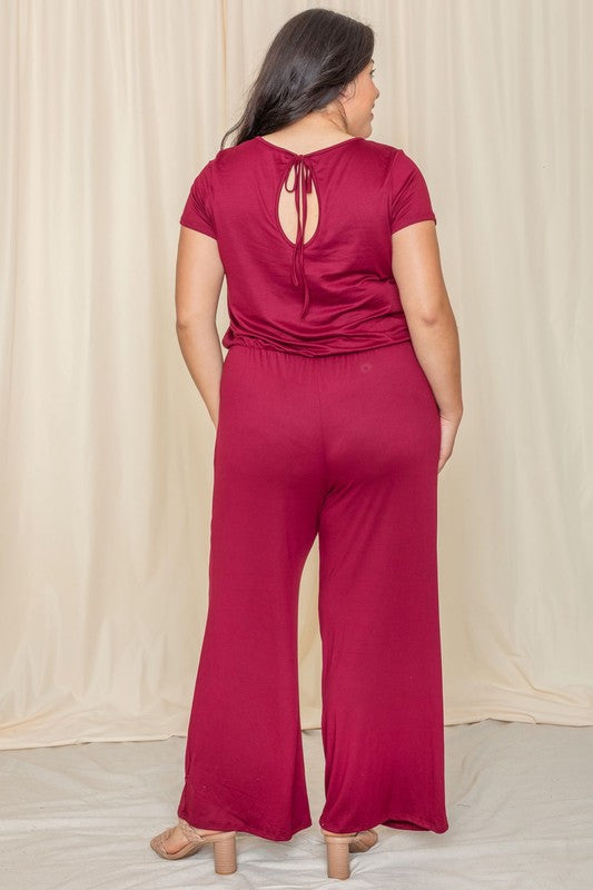 Short Sleeve Jumpsuit W/Pocket by EG fashion | Fleurcouture