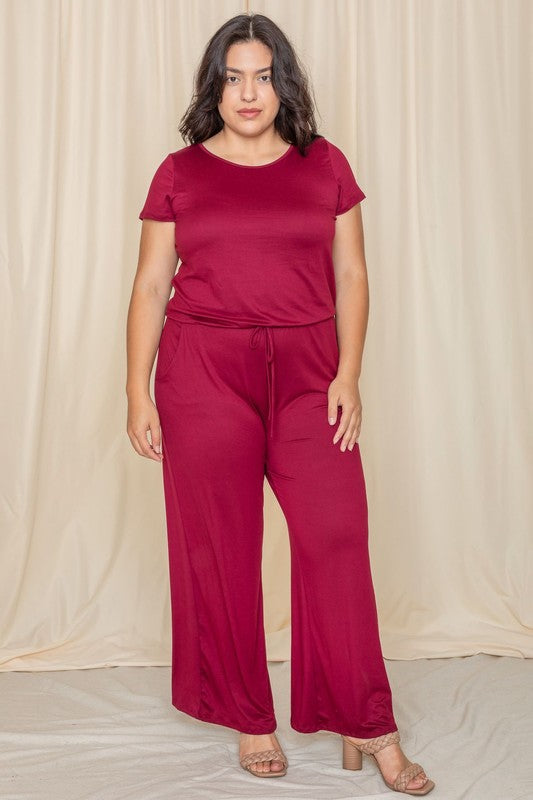 Short Sleeve Jumpsuit W/Pocket by EG fashion | Fleurcouture
