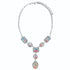 Silver Geometric Crystal Drop Necklace Silver One Size Necklace by Grace & Emma | Fleurcouture
