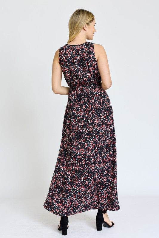 Sleeveless Blouson Band Maxi Dress by EG fashion | Fleurcouture