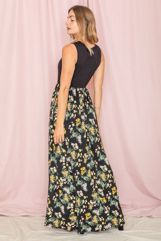 Sleeveless Floral Maxi Dress by EG fashion | Fleurcouture