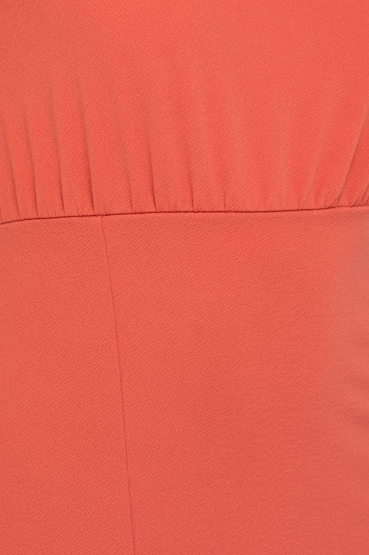 Sleeveless One Shoulder Front Slit Dress Terracotta by Gilli | Fleurcouture