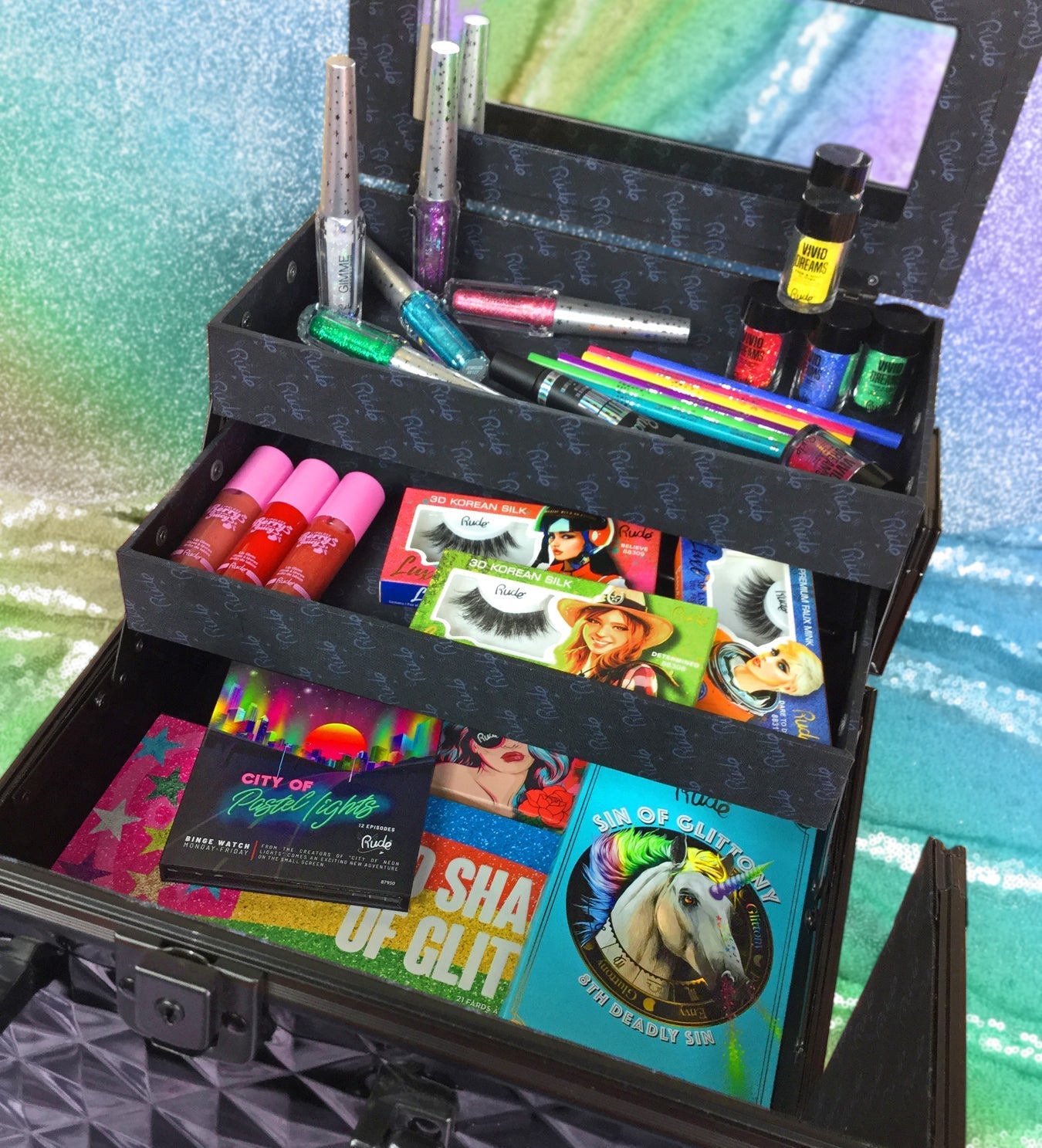 Small Makeup Case with Mirror Makeup Cases & Bags by Rude Cosmetics | Fleurcouture