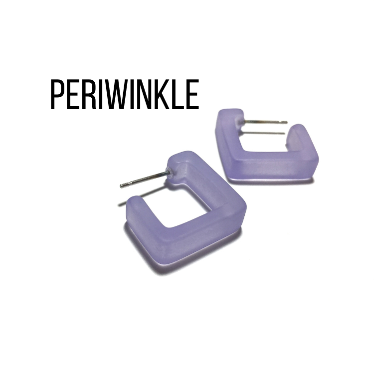 Small Square Hoop Earrings Periwinkle Square Hoops by Leetie Lovendale | Fleurcouture