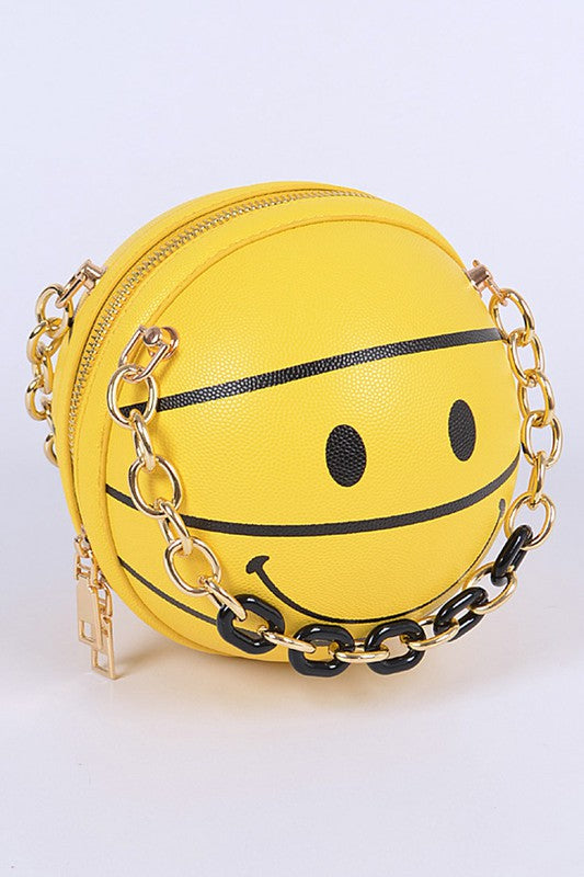 Smily Basketball Swing Clutch Yellow O/S by Artini Accessories | Fleurcouture