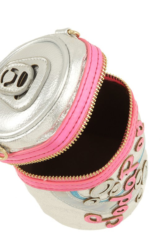 Soda Pop Can Shape Novelty Bag SILVER OS by ICCO ACCESSORIES | Fleurcouture