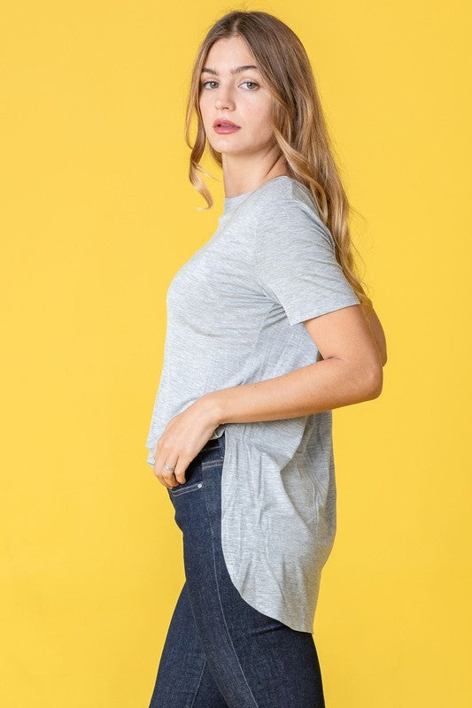 Solid Side Slit High Low Tunic by EG fashion | Fleurcouture