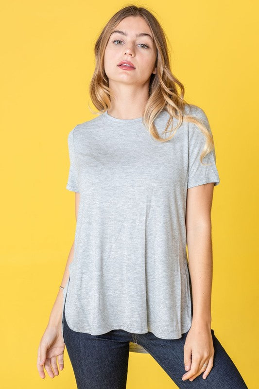 Solid Side Slit High Low Tunic by EG fashion | Fleurcouture
