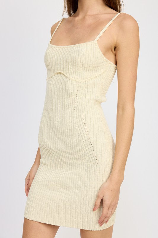 SPAGHETTI STRAP BODYCON DRESS by Emory Park | Fleurcouture