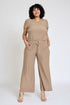 Spring Short Sleeve Jumpsuit W/Pocket Beige S Jumpsuits by EG fashion | Fleurcouture