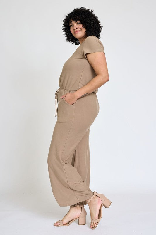 Spring Short Sleeve Jumpsuit W/Pocket Jumpsuits by EG fashion | Fleurcouture