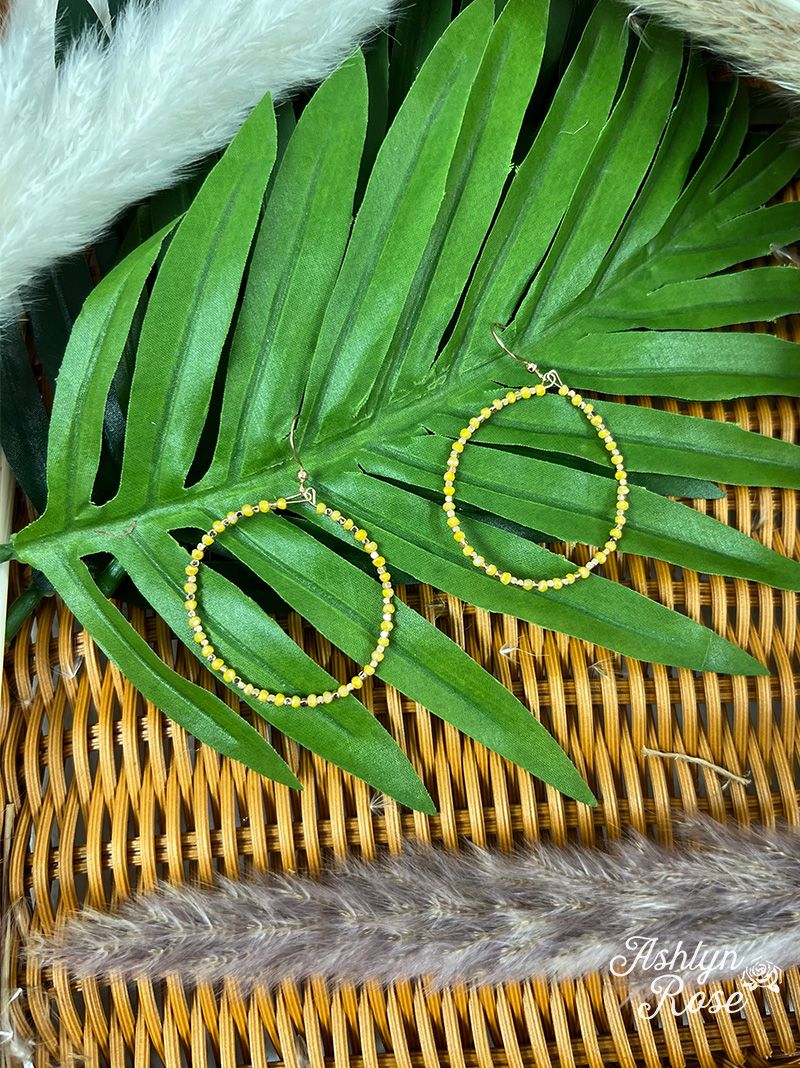 Sprinkled With Love Gold Beaded Hoops Gold One Size Earrings by Grace & Emma | Fleurcouture