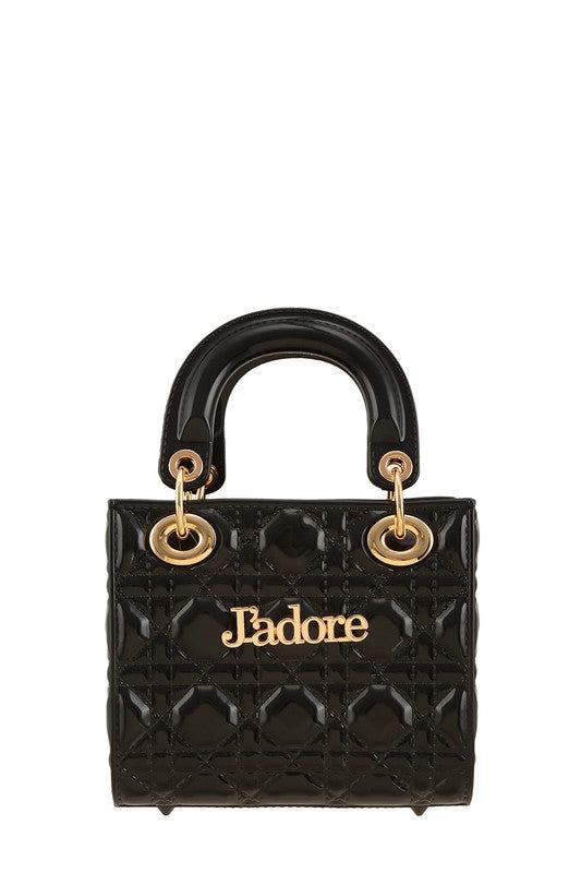 Square JADORE Accent Jelly Purse Flap Bag BLACK OS by ICCO ACCESSORIES | Fleurcouture