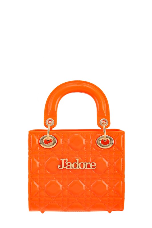 Square JADORE Accent Jelly Purse Flap Bag ORANGE OS by ICCO ACCESSORIES | Fleurcouture