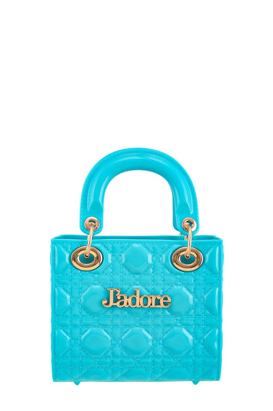 Square JADORE Accent Jelly Purse Flap Bag TURQUOISE OS by ICCO ACCESSORIES | Fleurcouture