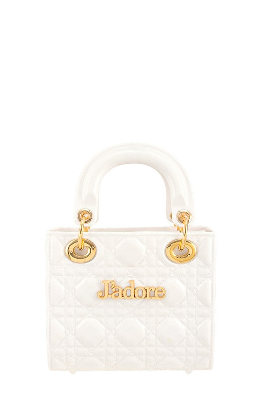 Square JADORE Accent Jelly Purse Flap Bag WHITE OS by ICCO ACCESSORIES | Fleurcouture