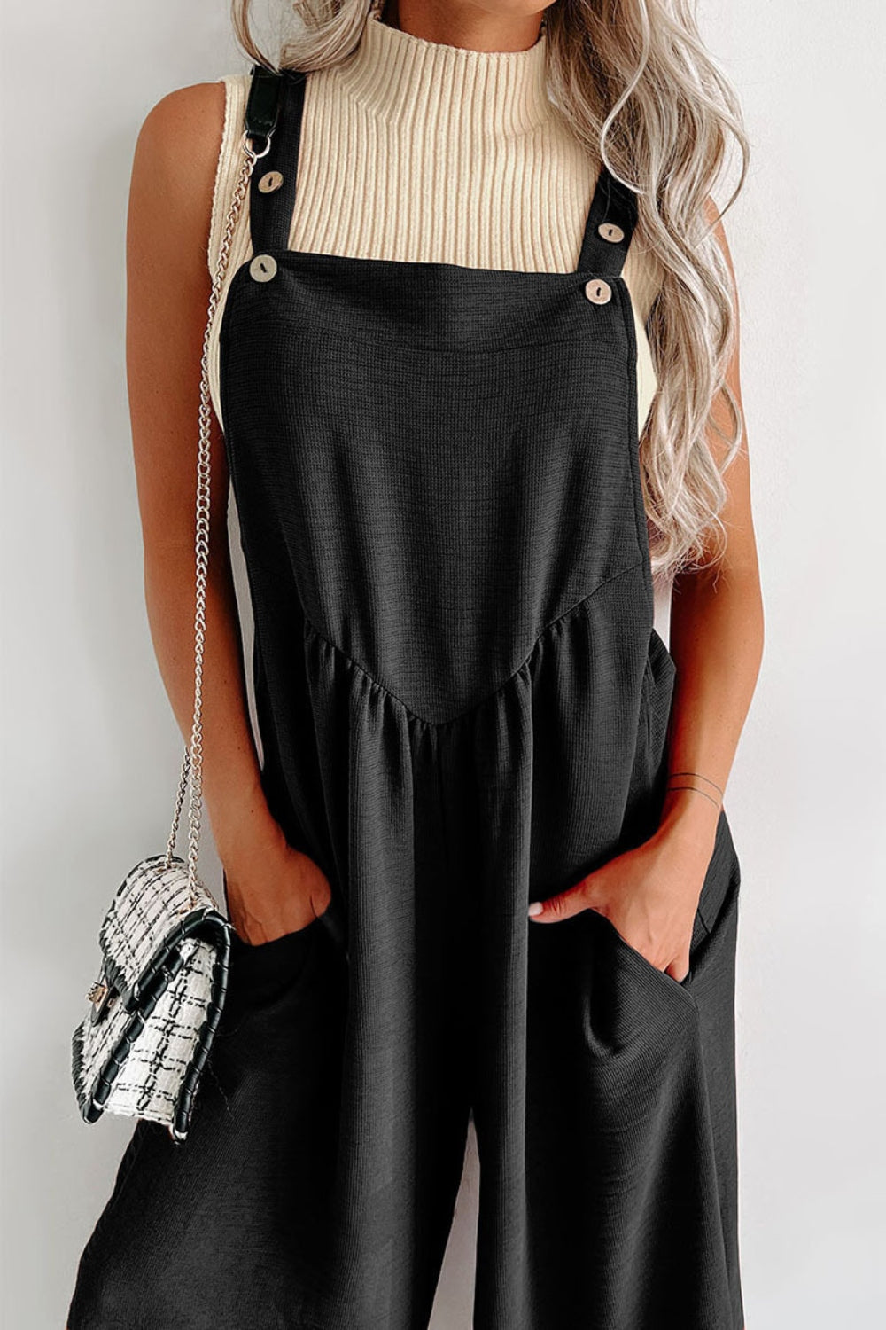 Square Neck Wide Strap Jumpsuit Jumpsuits by Trendsi | Fleurcouture