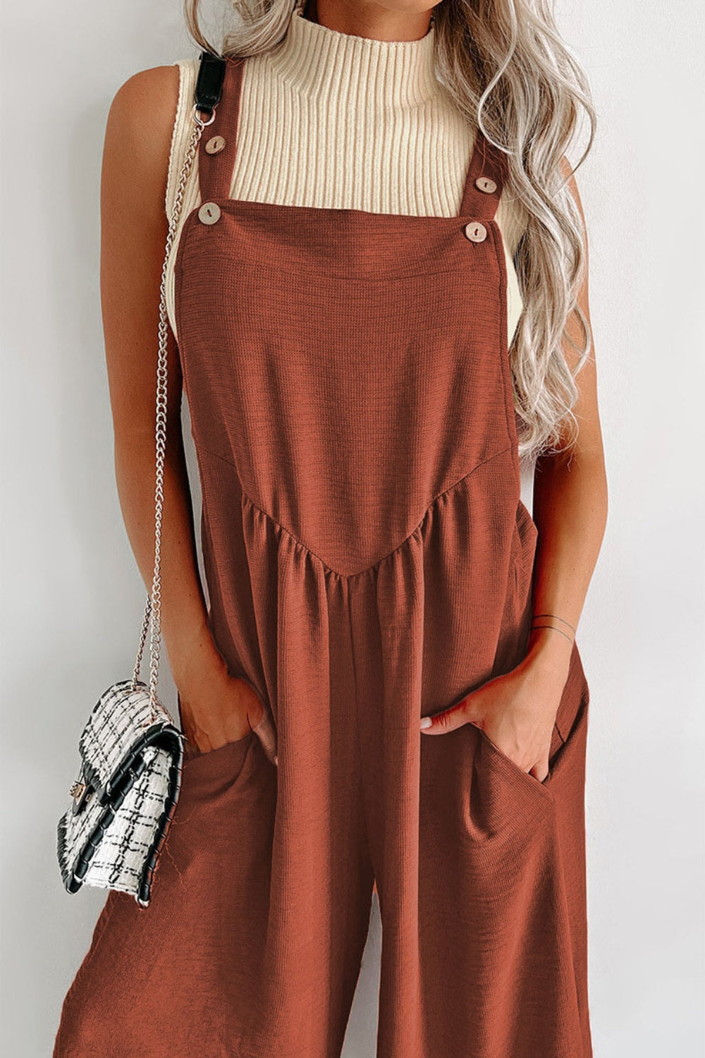 Square Neck Wide Strap Jumpsuit Jumpsuits by Trendsi | Fleurcouture